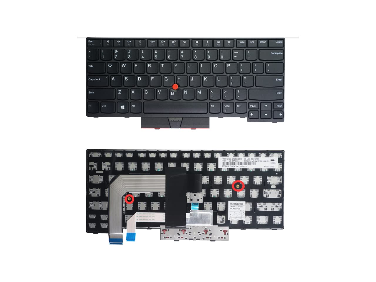 t4 TechSonic Replacement Laptop Keyboard for ThinkPad A475, A485